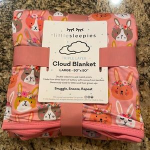 NWT - Little Sleepies Boho Bunnies Blanket